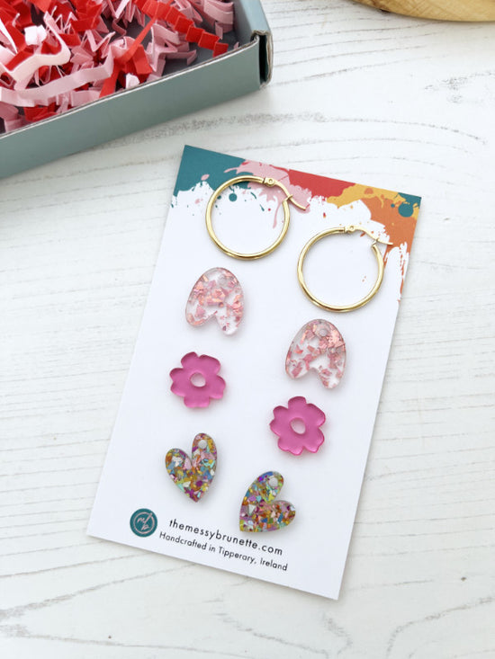 Earring Gift Set | Charm Hoop Earrings in 3 Styles