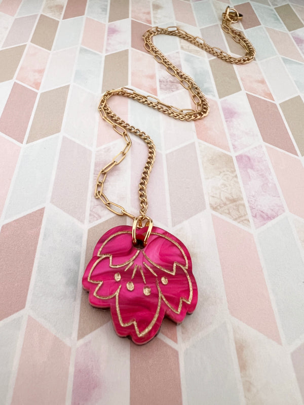 Cherry Blossom Necklace earrings The Messy Brunette