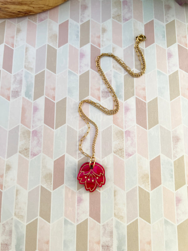 Cherry Blossom Necklace earrings The Messy Brunette