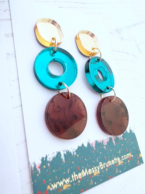 Jewellery Gift Set | Planet Earrings, Double Circles & Glitter Shard Pebble Earrings