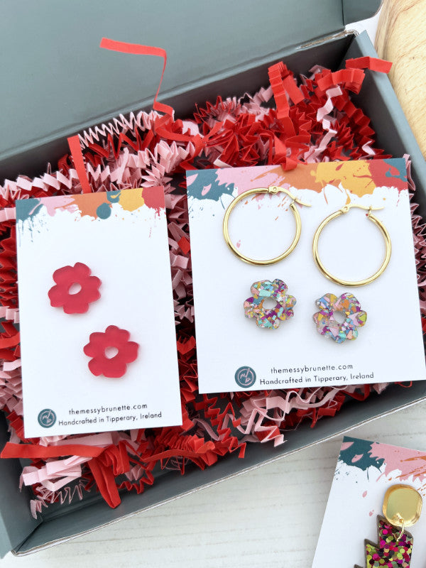 Jewellery Gift Set | Confetti Bolt Dangles and Flower Charm Hoops