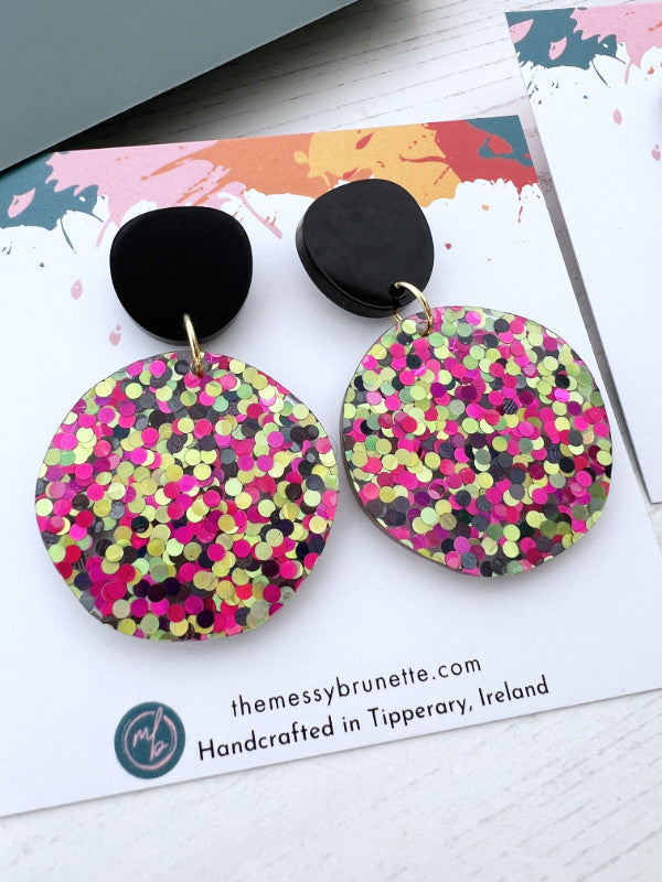 Jewellery Gift Set | Disco Dots and Long Monochrome Bar Earrings