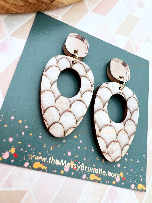 Mocha Cream and Brown Earring Drops in 2 Styles
