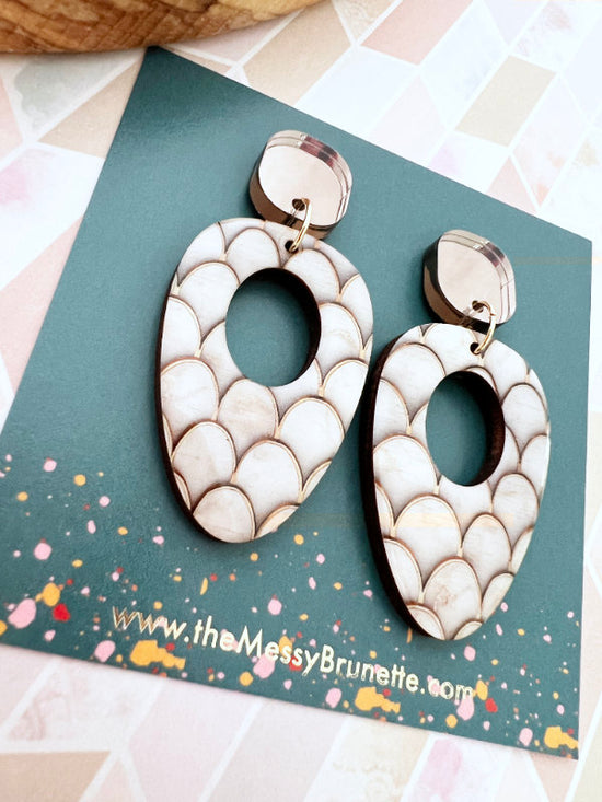 Mocha Cream and Brown Earring Drops in 2 Styles