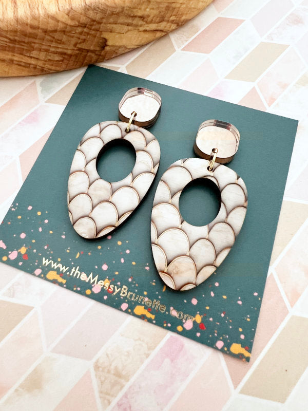 Mocha Cream and Brown Earring Drops in 2 Styles