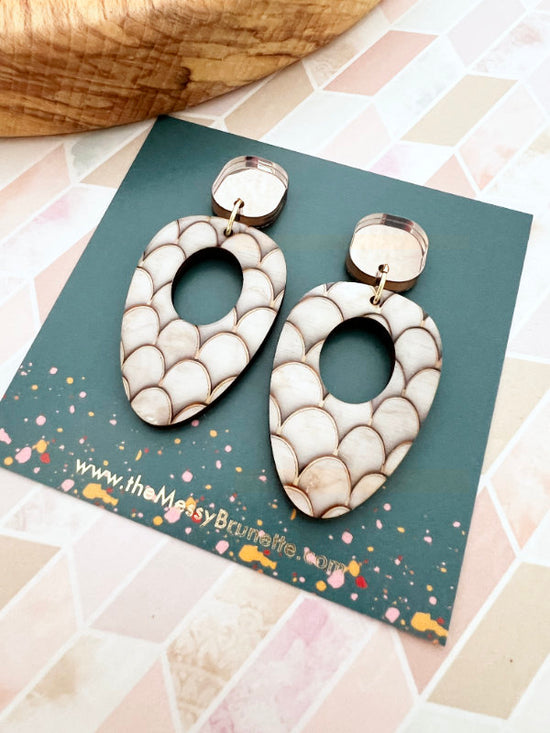 Mocha Cream and Brown Earring Drops in 2 Styles