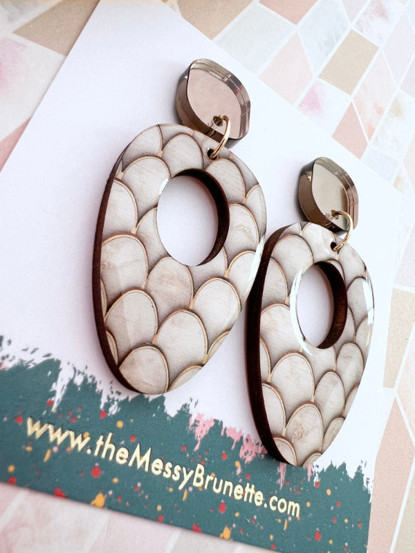 Mocha Cream and Brown Earring Drops in 2 Styles