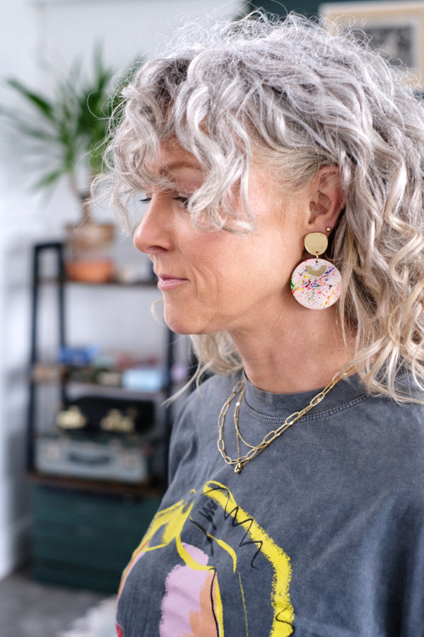 Multi Colour Paint Splatter Earrings Jewelry The Messy Brunette