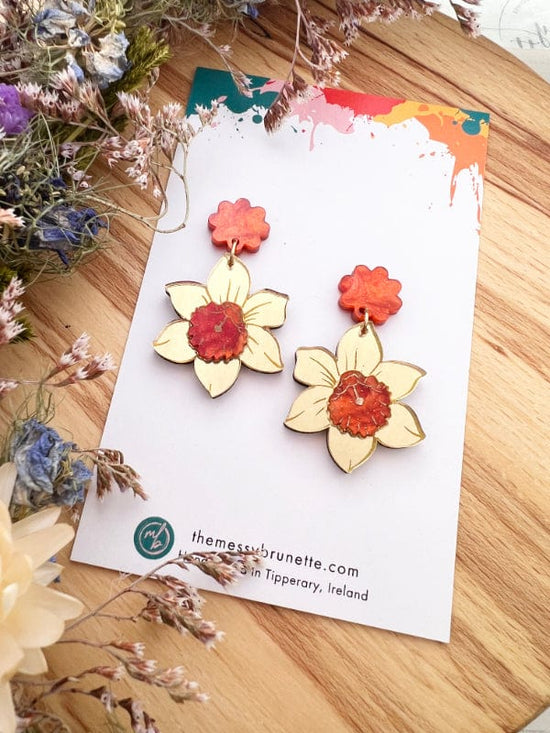 Daffodil Earrings Made in Ireland The Messy Brunette