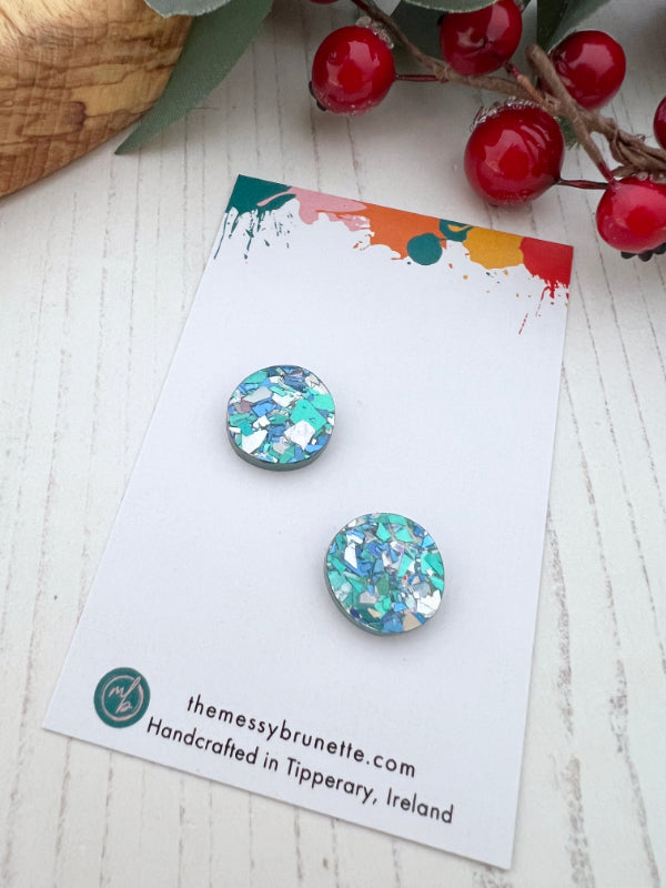 Sparkly Disco Shards Stud Earrings