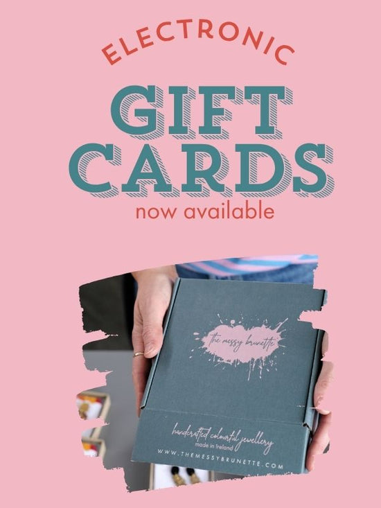 electronic gift card from the messy brunette jewellery brand