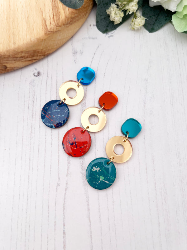 Double Circle Earrings in 3 Colourways