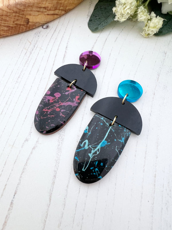 Long Drop Splash Earrings in 2 Styles