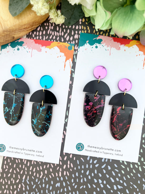 Long Drop Splash Earrings in 2 Styles