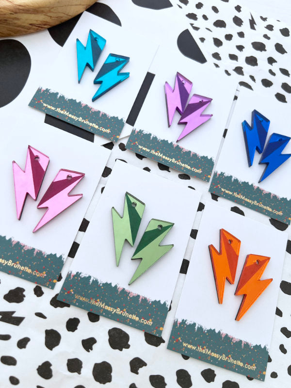Bolt Hoop Earrings in 6 colour ways
