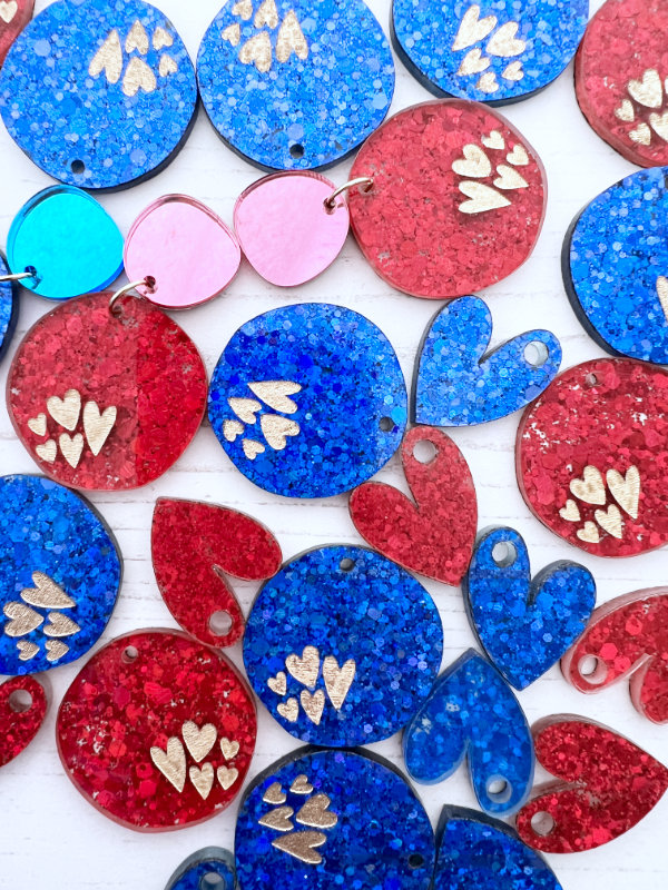 Pink Confetti Sparkle Heart Earrings | 2 Styles