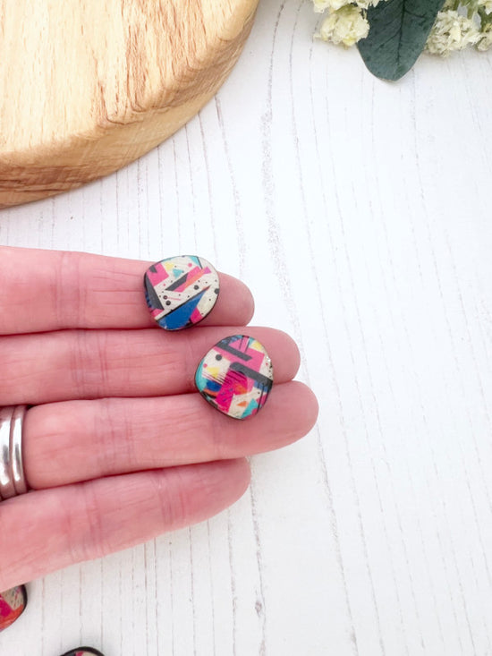 80s Retro Large Pebble Studs