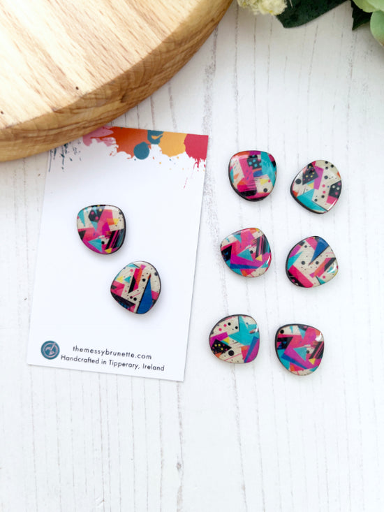 80s Retro Large Pebble Studs