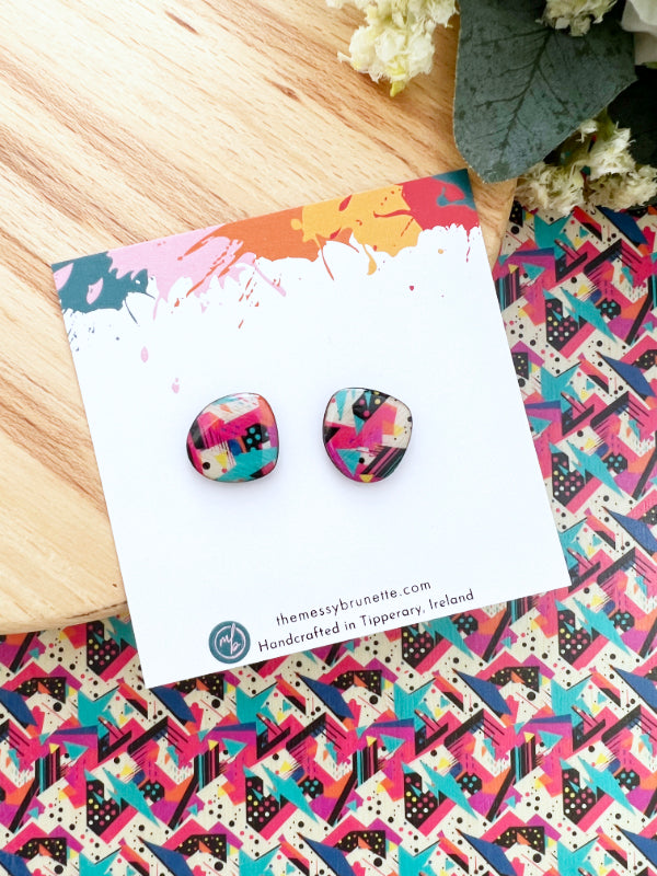 80s Retro Large Pebble Studs