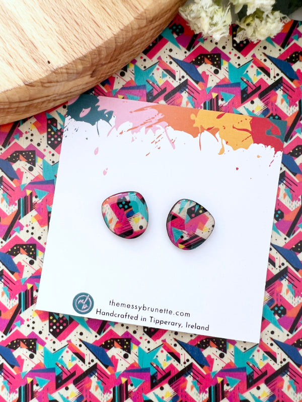 80s Retro Large Pebble Studs