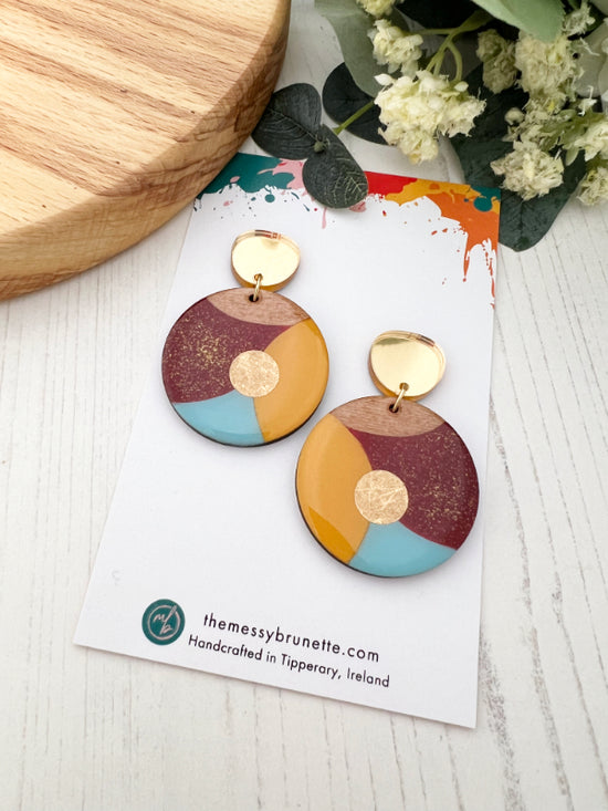 Painted Circle Earrings in 3 Styles