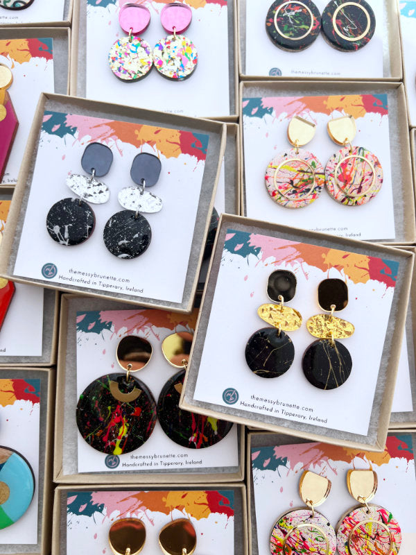 Shimmer Metallic Pebble Drop Earrings in 2 Styles