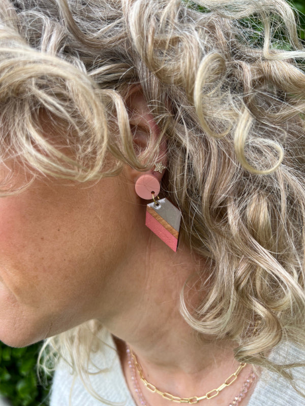 Colour Block Earrings in 3 Styles