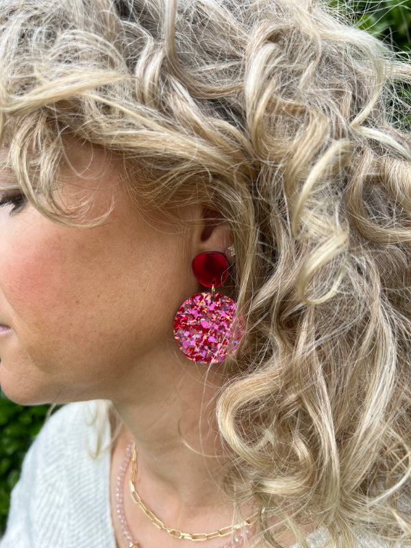 Load image into Gallery viewer, Sparkly Disco Dot Earrings in 3 New Colourways
