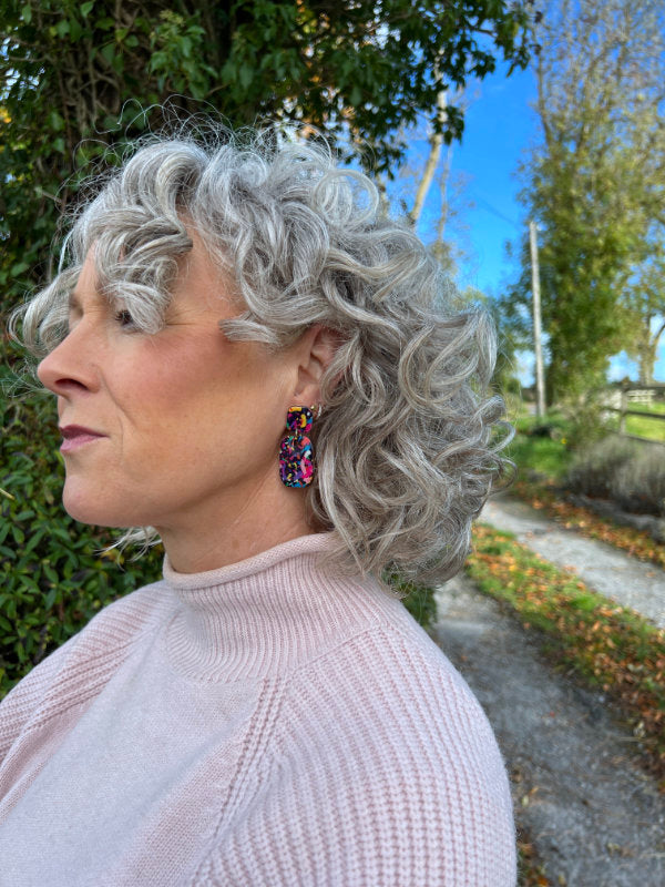 Multi Coloured Confetti Party Earrings in 2 Styles | Bars and Hearts