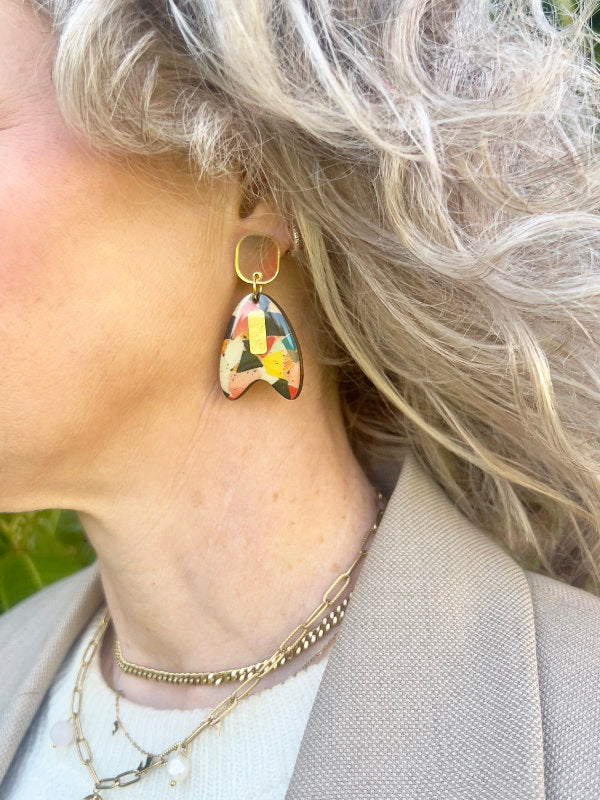 Mosaic Style Drop Earrings