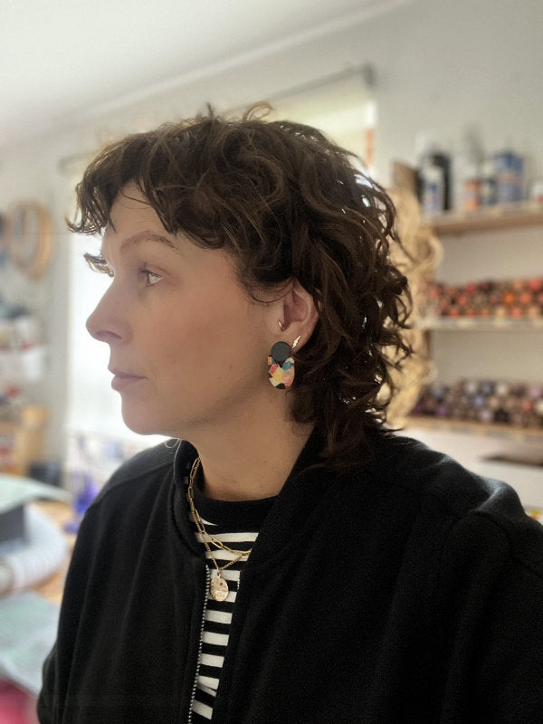 Colourful Mosaic Large Stud Drops