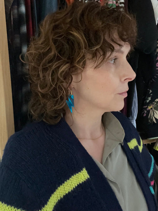 Turquoise Bolt Hoop Earrings