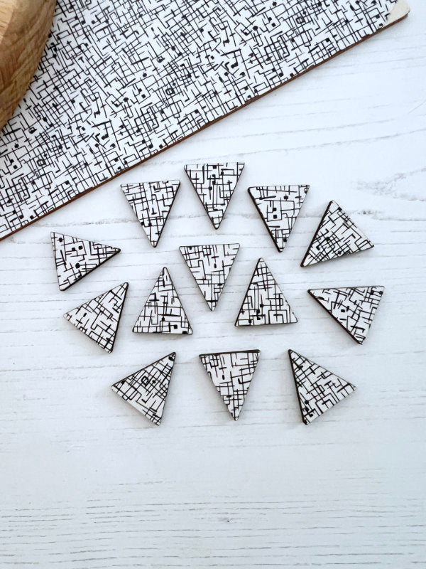 Monochrome Large Triangle Stud Earrings