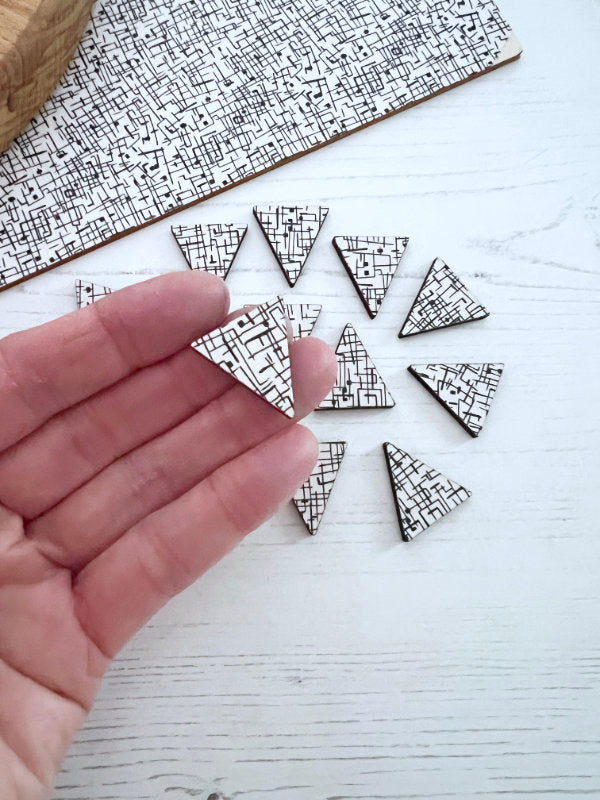 Monochrome Large Triangle Stud Earrings