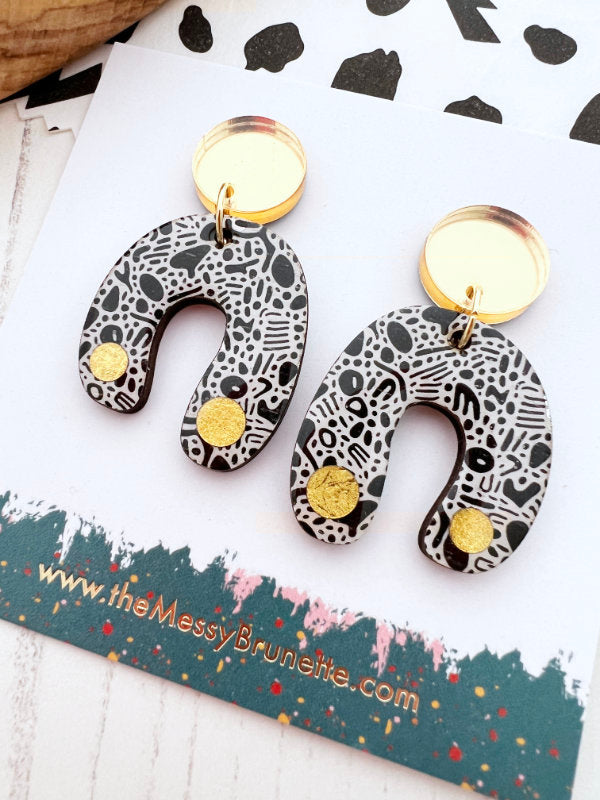 Monochrome Arch Earring Drops