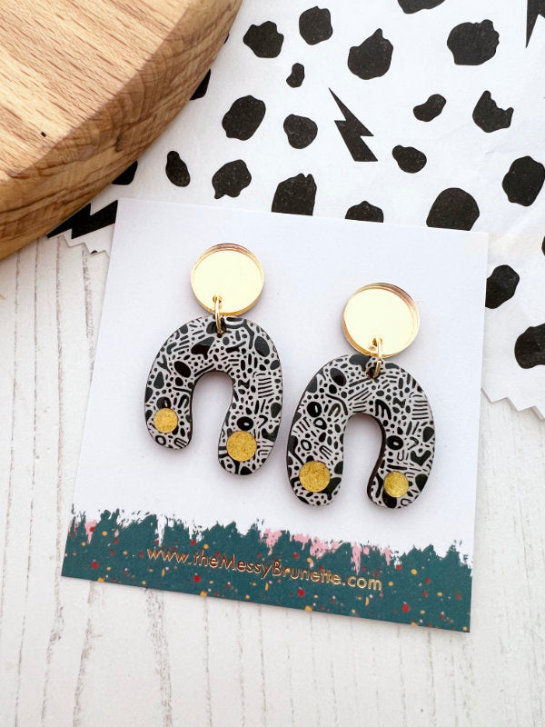 Monochrome Arch Earring Drops