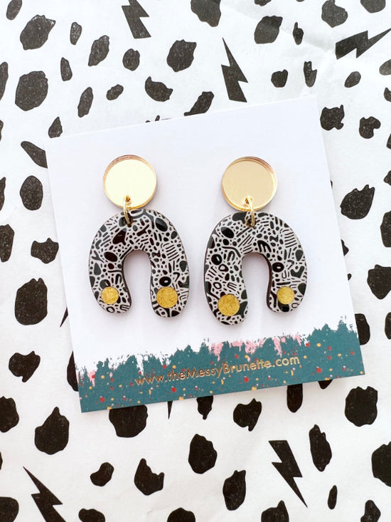 Monochrome Arch Earring Drops