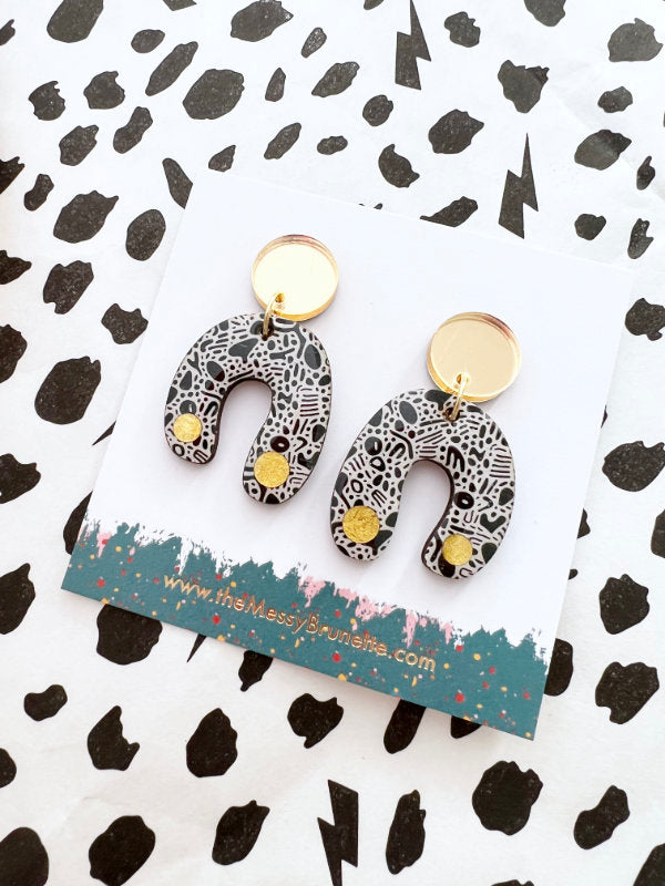 Monochrome Arch Earring Drops