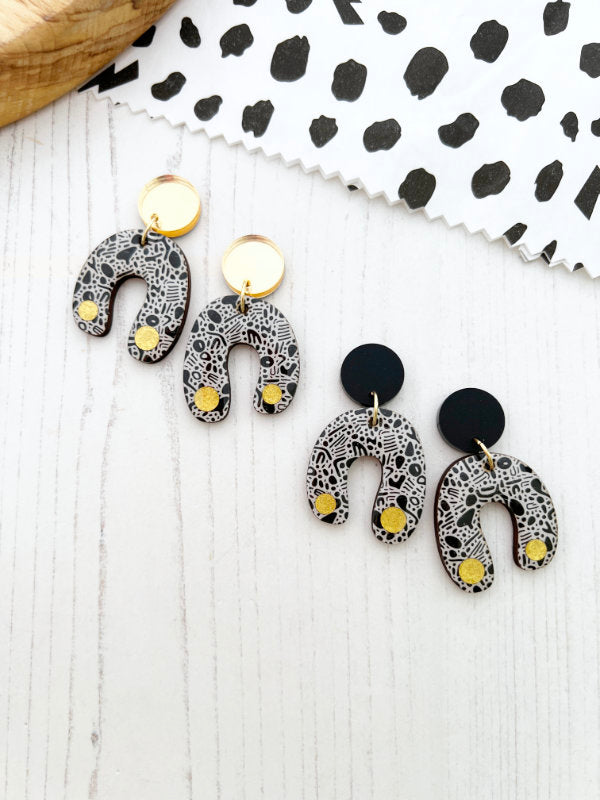 Monochrome Arch Earring Drops