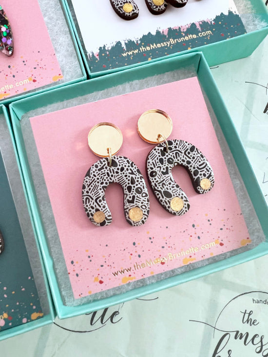 Monochrome Arch Earring Drops