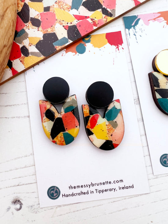 Colourful Mosaic Large Stud Drops