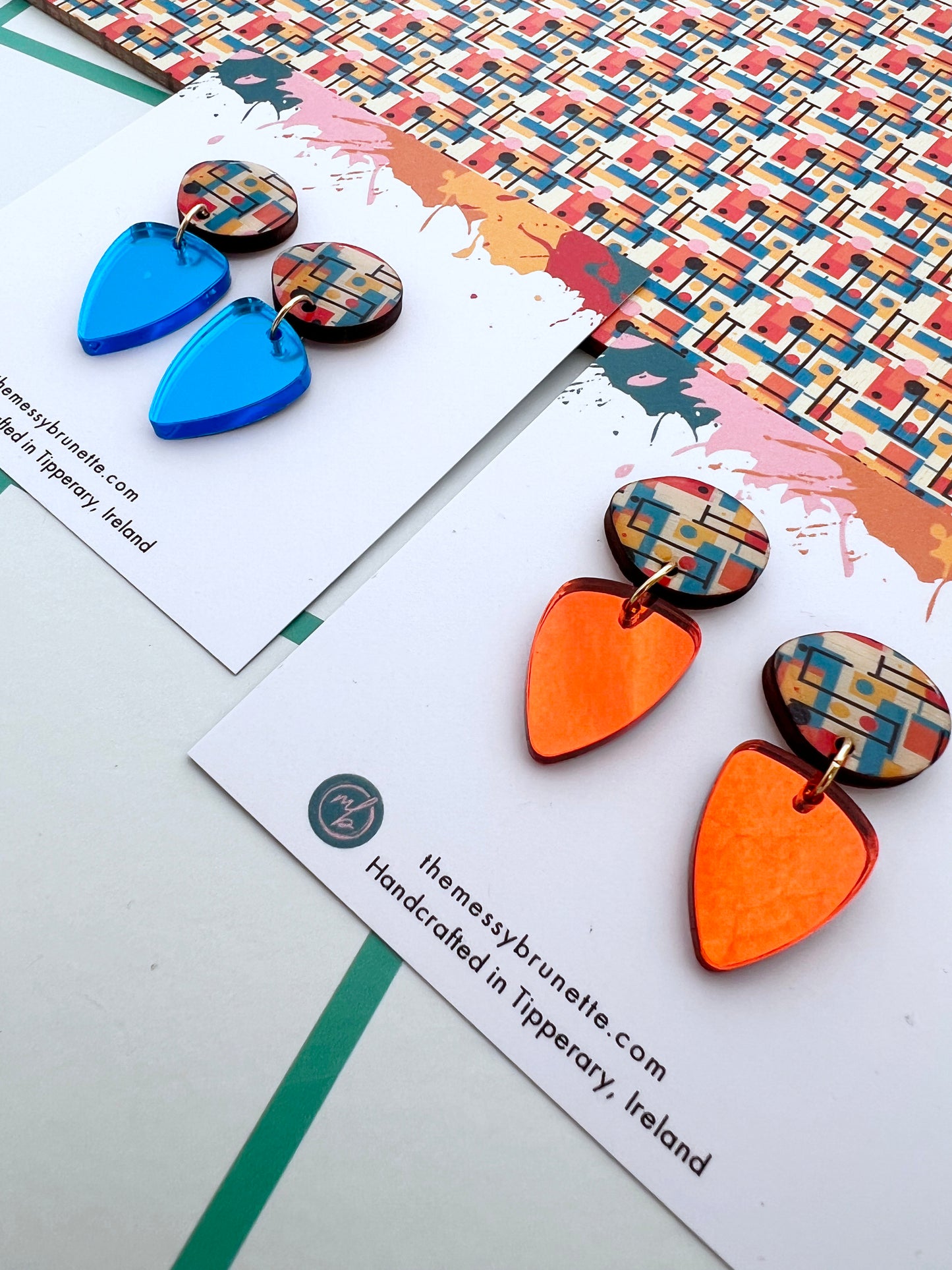 Bauhaus Statement Stud Dange Earrning Drops
