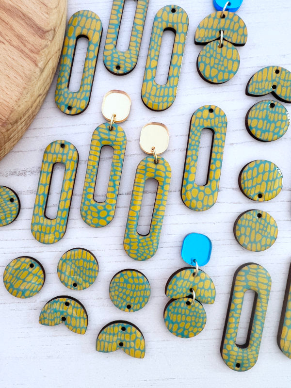Blue and Yellow Statement Earrings | 2 Styles