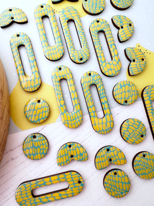 Blue and Yellow Statement Earrings | 2 Styles