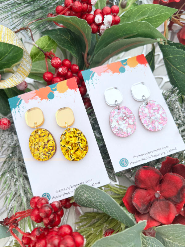 Christmas Mini Disco Drop Earrings in 2 Styles