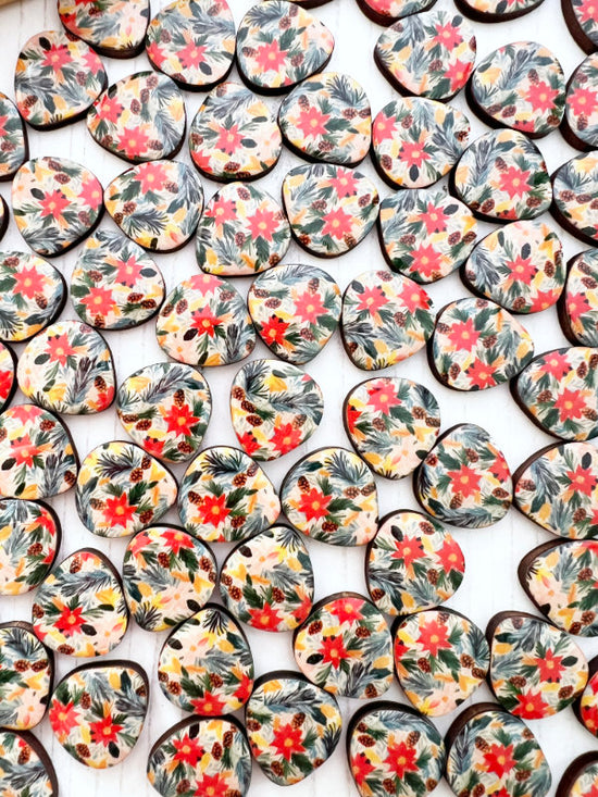 Christmas Poinsettia Stud Earrings