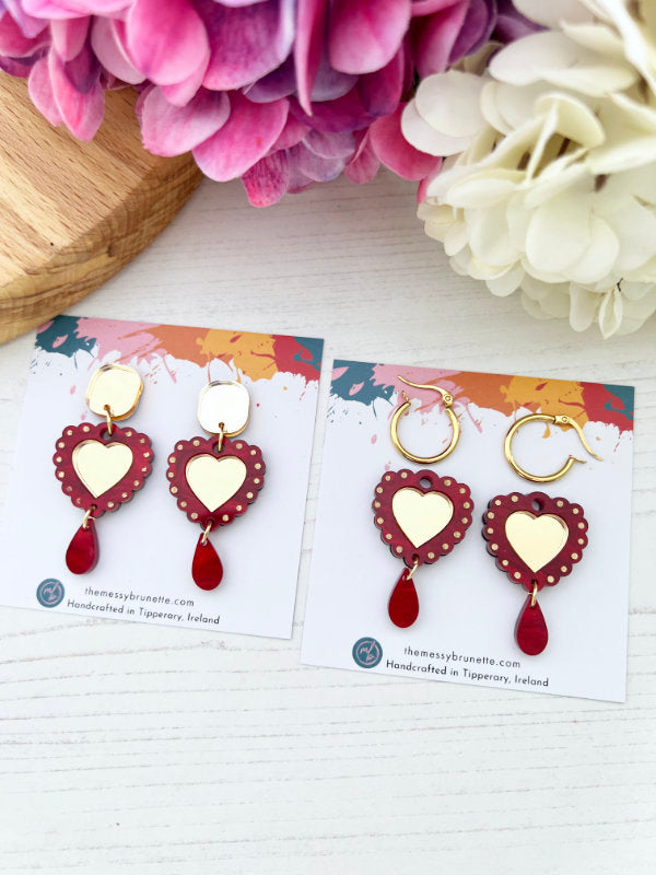 Heart Scallop Earrings in 2 Styles