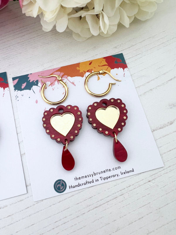 Heart Scallop Earrings in 2 Styles