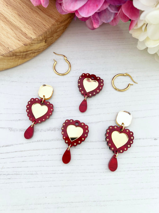 Heart Scallop Earrings in 2 Styles