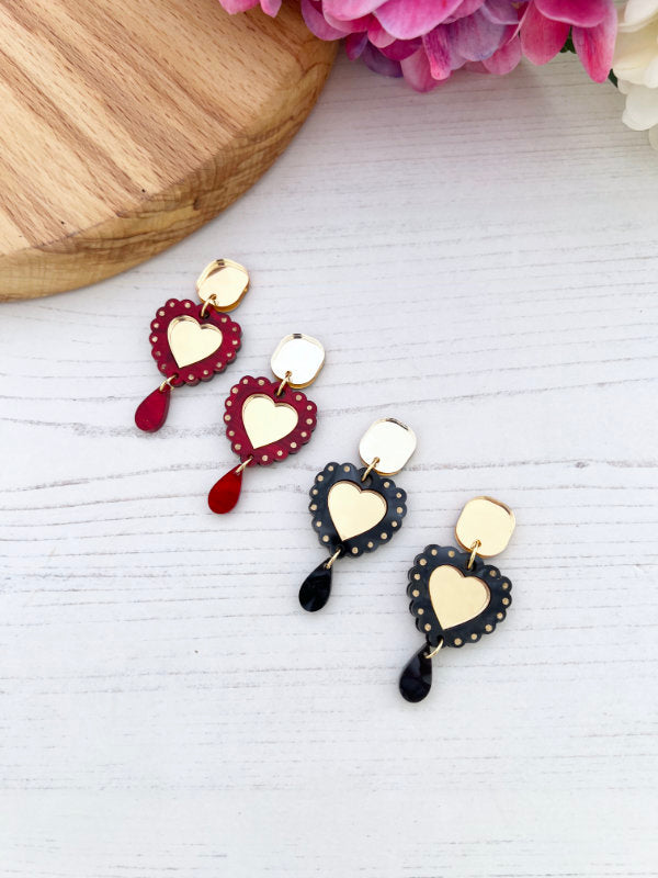 Heart Scallop Earrings in 2 Styles